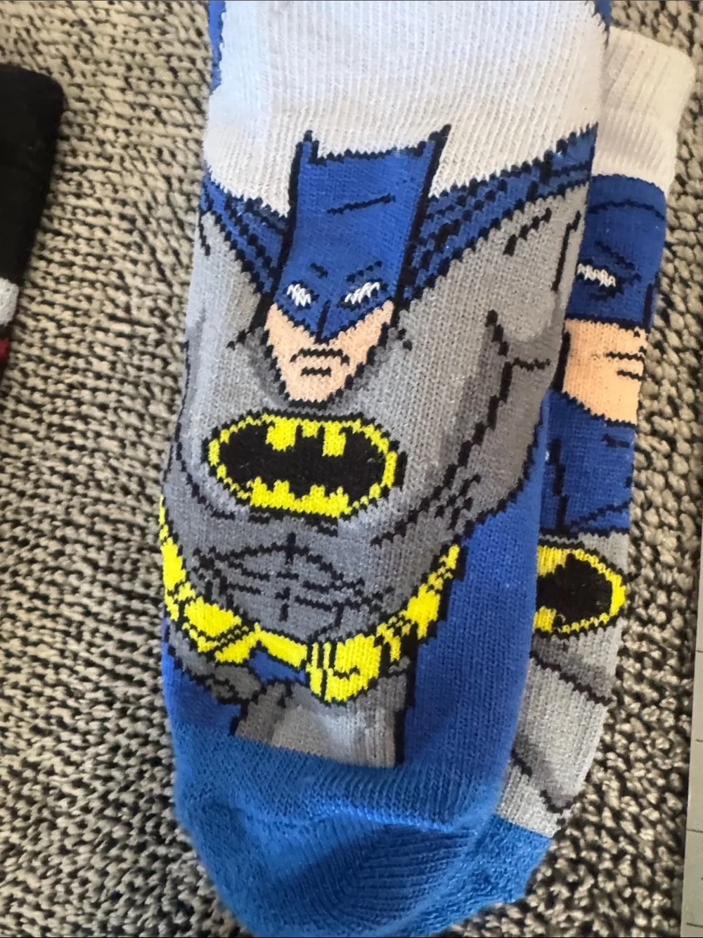 DC Comics Kids Superhero No-Show Socks - Blue, Black, Gray, Yellow